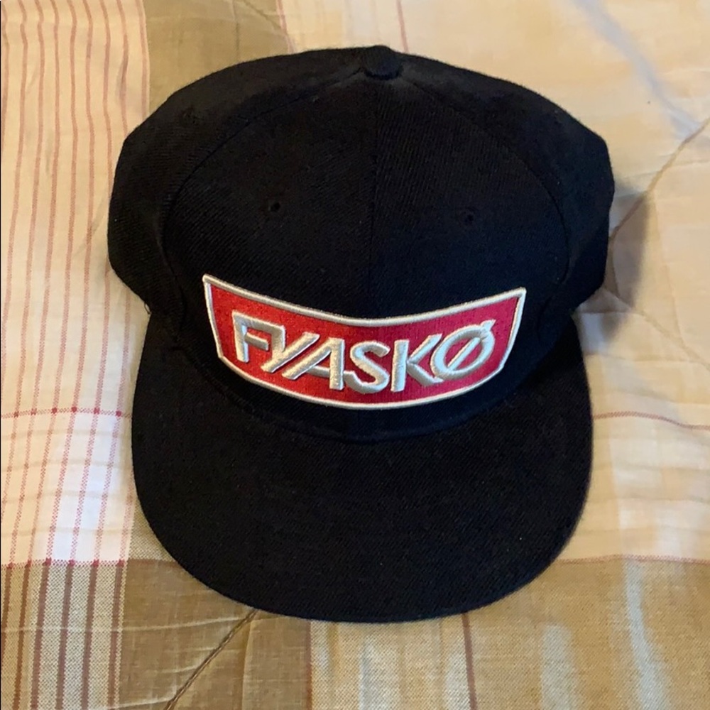 Adjustable Black and Red/Maroon Fyasko Hat